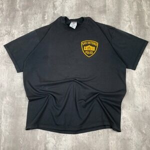 Vintage San Antonio Police T-Shirt Mens XL Black Short Sleeve Department Texas